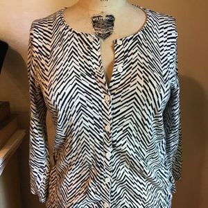 LOFT Animal Print Cardigan M Lightweight